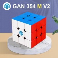 Magnetic Gan 354 M V2 Speed Cube - Professional and Stickerless 3x3 Cube Toy for Kids with Magnets.