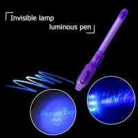 Big Head Luminous Light Pen Magic Purple 2 In 1 UV Light Combo Drawing Invisible Ink Pen Learning Education Toys For Children