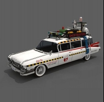 Hot Wheels Ghostbusters Ecto-1A Model Kit - Cadillac 3D Paper Vehicle