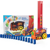 80pcs Automatic Domino Brick Laying Toy Domino Train car set Bridge Bell kit Colorful Plastic Dominoes Block Birthday Gift