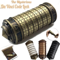 Metal Cryptex Lock Toy - Da Vinci Code Inspired Prop for Escape Room Games, Wedding & Valentine's Day Gifts, Includes Letter Rings to Create Passwords.