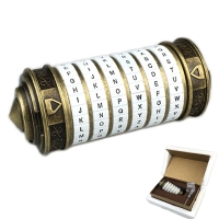 Metal Cryptex Lock with Letter Password, Great for Wedding and Valentine's Day Gifts, Escape Room Props - Inspired by Leonardo da Vinci's Code.