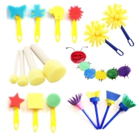 Sponge Paint Brushes for Kids Art and Crafts Set - Learning Drawing Toys for Early DIY Projects