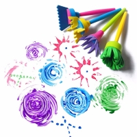 Set of 4 DIY Sponge Paint Brushes for Children's Creative Graffiti and Painting - Great Gift Idea!