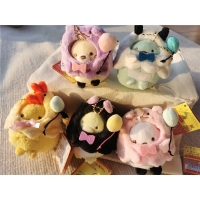 Kawaii Sumikko Gurashi Halloween Mini Plush Keychains: Shirokuma, Penguin, Tonkatsu. Perfect Hallowmas Gift.