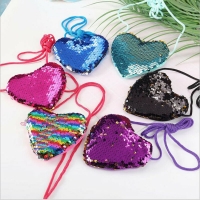 Cute Sequin Heart Coin Purse Handbag - 7 Colors Available