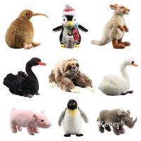 9 Styles Three Toed Sloth Penguin Fluffy Cuddly Plush Toy Stuffed Animals Black Swan Kiwi Plushy Simulated Soft Dolls 23-36cm