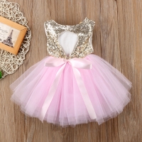 Girls Sequin Sleeveless Princess Dress - Perfect for Weddings, Birthdays, Baptisms and Summer Parties