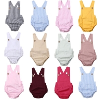 New 2021 Infant Newborn Baby Boys Girls Romper Summer Cotton Sleeveless One Suspender Jumpsuits Cotton Clothes Outfits