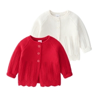 2019 New Arrival Cotton Fashion All-Match Knitted Cardigan Sweater Coat Cute Sweet Baby Girls LZ045