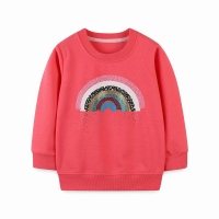 AOSTA BETTY Toddlers Girls Spring 2022 Little Baby Infant Rainbow Cartoon Sweatshirts Kids Cute Girls Outwear Sweatshirt
