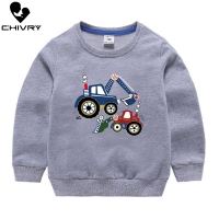 Children Hoodies Sweatshirts Boys Girl Kids Cartoon Print Cotton Pullover Tops Baby Boys Casual Autumn Clothes for 2-8 Years