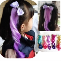 Child Cute Bow Crystal Elastic Hair Band Rubber Band Hair Accessories Kids Wig Headband Girls Twist Braid Rope Headdress