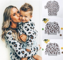 Leopard Print Family Matching Sweatshirts for Mother and Daughter - Fashionable Outfit