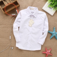 new style  lace cotton solid White baby kids boys Blouse white shirts  with long sleeves for children boys christmas gift