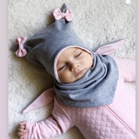 Baby Cotton Hat  Autumn Winter Children's Scarf Hat Sets  Bowknot Ear Baby Girl Boy Warm Beanies