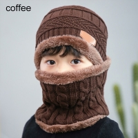 Q Kids Beanies Nice Gift Keep Warm Plush Knitted Ribbed Children Winter Supplies Hat Scarf Set Girl Boys Ring Scarves 2Pcs
