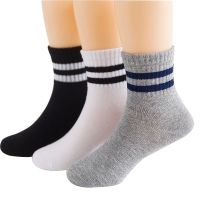 Kids' Striped Cotton Socks - Pack of 3 Pairs for Boys & Girls (Ages 3-15) - Autumn/Winter Collection