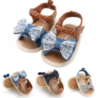 New Summer Princess Baby Girl Lace Bow Sandals Flat Heels Toddler Kids Buckle Clogs Casual Party Wedding Shoes