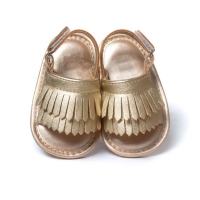 Fashionable Baby Girl Sandals with Tassels in 16 Colors and PU Material for Summer Leisure Wear