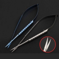 Ophthalmic Corneal Scissors - Titanium Alloy, Straight/Curved, Pointed Tips for Microsurgery