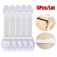 Child Cabinet Locks - Set of 5 Drawer and Door Safety Locks for Children's Security in Wardrobes and Cupboards.
