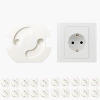 20pcs Electrical Outlet Safety Covers for EU Standard 2 Hole Round Sockets, Anti-Electric Shock Protection for Kids and Babies.
