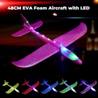 Foam Hand Throwing LED Airplanes Toy 48cm LED Flight Mode Glider Inertia Planes Model Aircraft Planes Outdoor Sport