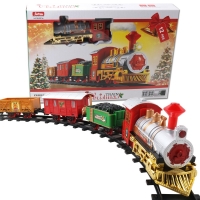 Christmas Electric Rail Car Train Music Rail Train Toy Railway Tracks Car Simulation Music Light Xmas New Year Gifts