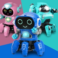 Dance Music 6 Claws Robot Octopus Spider Robots Vehicle Birthday Gift Toys For Children Kids Early Education Baby Toy Boys Girls