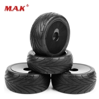 25026+27007 1:10 Scale Ruber Tires and Wheel Rims with 6mm Offset fit RC On-Road Buggy Car Model Toys Accessories