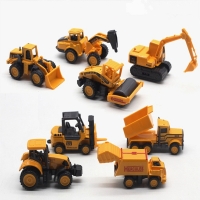 8pcs/set  Diecast mini alloy construction vehicle Engineering Car Model  Inertia truck mixer excavator Classic Toy Children gift