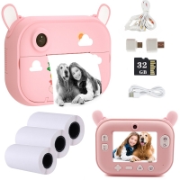 Kids Camera Instant Print Photo 1080P Video Digital Thermal Printing Camera Toy Christmas Birthday Gift for Children