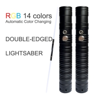 Double-edged Lightsaber RGB 14 Colors Change LED Laser Sword Two In One Switchable Saber Sound Full Metal Handle Cosplay Gift