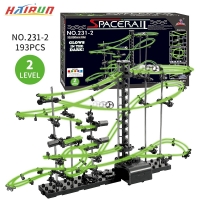 193PCS Roller Coaster Marble Run Ball Toys Maze Race Track Games Battery Operated Glows In Dark DIY Kid Science Educational Toys