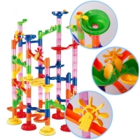 109pcs Set DIY Construction Marble Run Race Track Building Blocks Kids 3D Maze Ball Roll Toys Children Christmas Gift