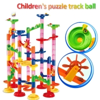 105/109PCS DIY Marble Run Race Set Railway Building Construction Building Blocks 3D Labyrinth Ball Maze Track Kids Gift Toys