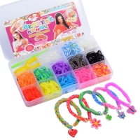 Elastic Rubber Bands DIY Tool Set Colorful Weave Machine Bracelet Handicraft Kit Girl Gift Kids Toys for Children 7 8 10 Years