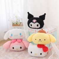 Fluffy Sanrio Plush Toys Cute Cartoon Anime Plushie Kuromi My Melody Kitty Headrest Neck Pillow Car Cushion Toys Girl&child Gift
