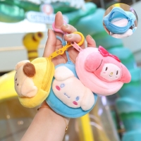 Sanrio Plush Purse Bag Kuromi Kitty Anime Stuffed Keychain Pendant Melody Cinnamoroll Cute Wallet Kawaii Sanrio Accessories Girl