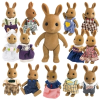 Forest Animal Family Dolls Clothes Compatible 1:12 Dollhouse Accessories 10CM Clothes 11 Styles  Pretend Play Toys Gift For Kids