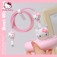 Hello Kitty Anti-breaking Cartoon Apple Data Cable Protective Case Mobile Phone Charger Winding Rope