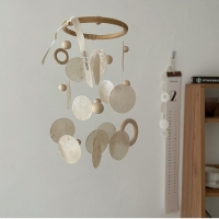 Children's Pendant Toy INS Style Natural Shell Pendant Wooden Beads Ring Wind Chimes Simple Wall Ornaments Homestay Soft Props
