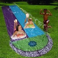 4.8M Summer Garden Surfing Double Water Slide Lawn Water Slides For Children Pool Games Toys Backyard Outdoor Kids Funny Toys