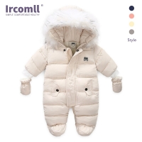 Ircomll Thick Warm Infant Baby Jumpsuit Hooded Inside Fleece Boy Girl Winter Autumn Overalls Children Outerwear Kids Snowsuit