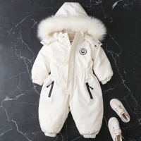2022 Baby Winter Overalls for Newborns Children Snow Wear Thick Jumpsuits Boys Girls Ski Snowsuit Fur Collar Duck Down Jackets
