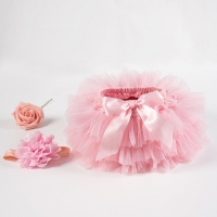 Baby Girls Tulle Tutu Bloomers Infant Newborn Diapers Cover 2pcs Short Skirts+Headband Set Girls Skirts Rainbow Baby Skirt