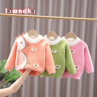 Lawadka 1-5T O-neck Baby Girl Knitted Sweater Cartoon Kids Clothes Autumn Winter Children Clothing Soft Sweater For Girls 2021