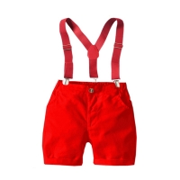 Shorts for 3-24 Months Baby Boy Newborn Fashion Red +Green Shorts With Suspender 2 PCS Suit For Birthday Party For Casual Outfit