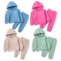 2022 spring Autumn kids Girls Clothes Sets baby 2pcs Winter Children's Pullover+pants For Boys Cotton Tops With Hooded Suits